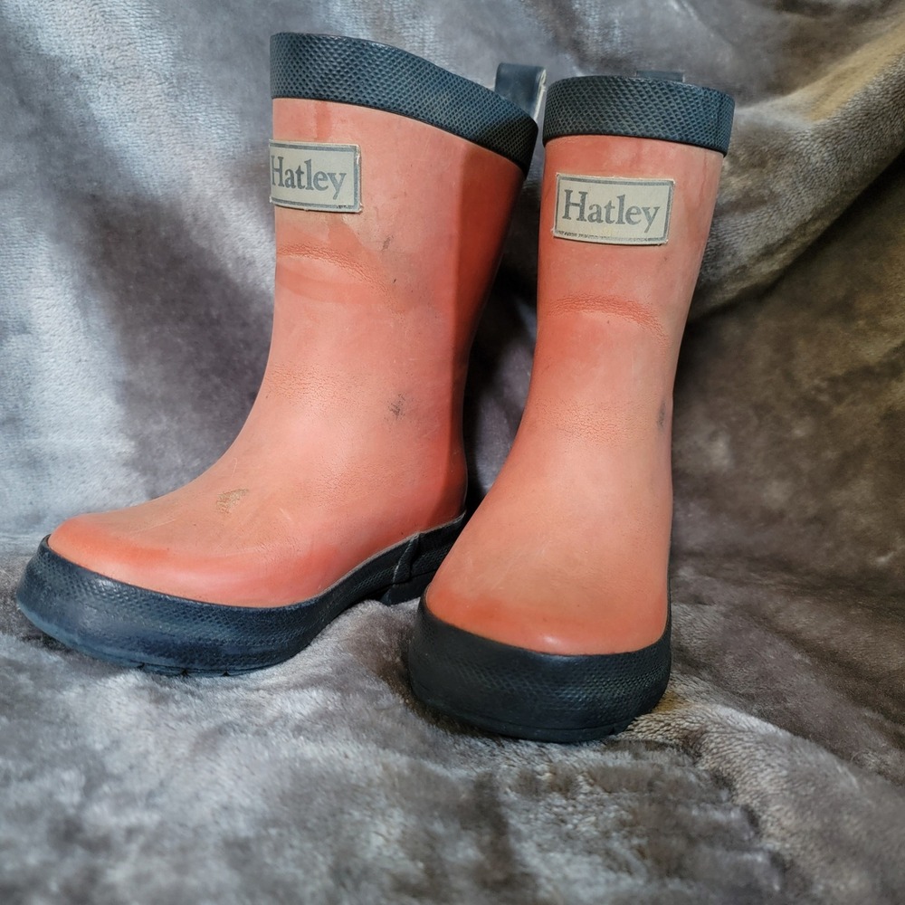 Hatley Rain Boots Toddler Size 6 Faded Red Fair Waterproof Rubber Striped